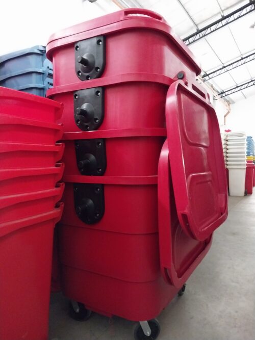 Contenedor ROJO 1.100 Lts - Tapa Plana y Vaivén - CB1100L - Imagen 6